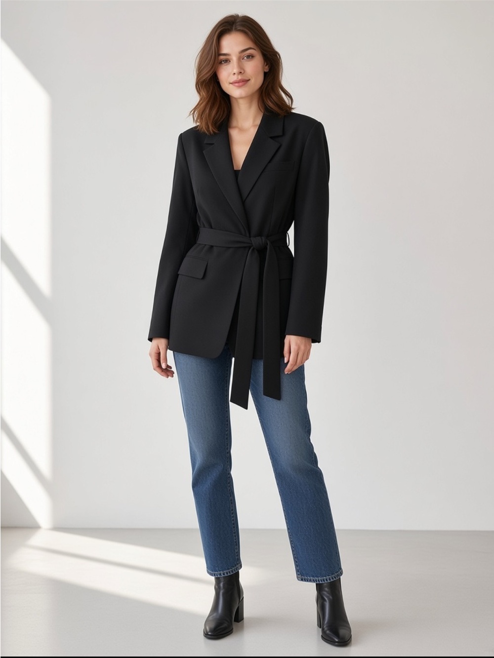 Topshop Black Belted Tailored Blazer NWOT